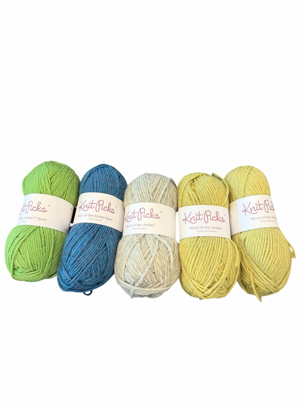 Knit Picks Palette 100% Peruvian Wool Yarn Lot of 5 Assorted Colors NEW